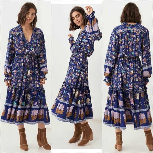 New spell designs FP wild bloom midi dress cream L - Picture 7 of 8